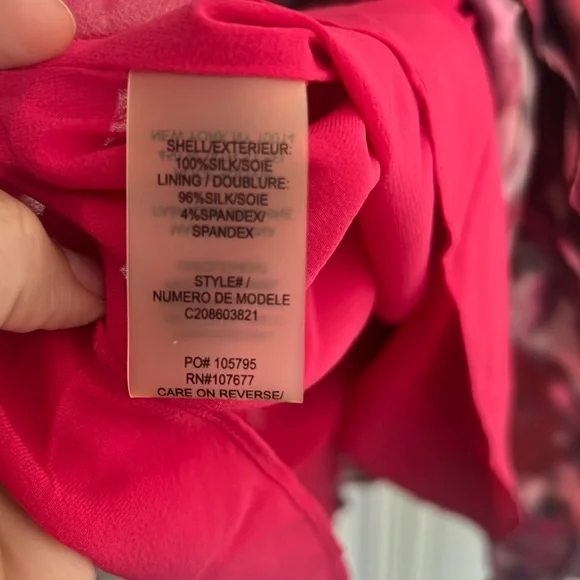 ALICE + OLIVIA  Red Watercolor Silk Mini Dress - Picture 7 of 9